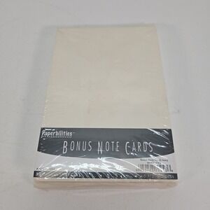Paperbilities Bonus Note Cards & Envelopes : 50 Ct : White : 4"x5½" Folded : New